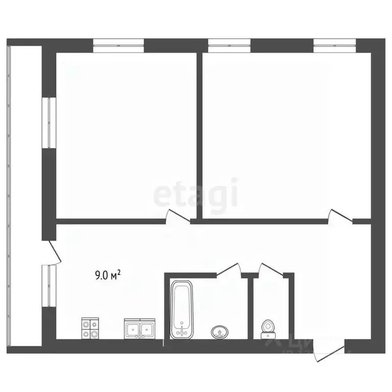 2-к кв. Вологодская область, Шекснинский муниципальный округ, д. ... - Фото 2