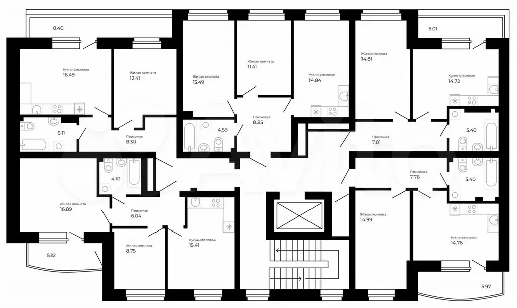 2-к. квартира, 42,1 м, 5/5 эт. - Фото 1