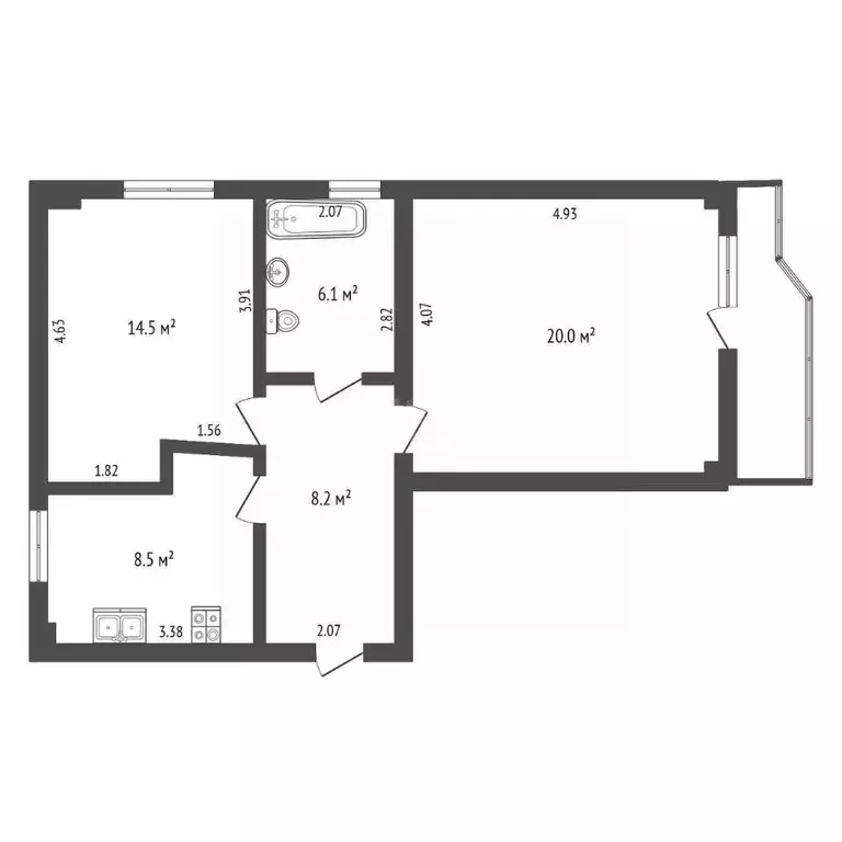 2-к кв. Крым, Алупка ул. Первого Мая (61.0 м) - Фото 2