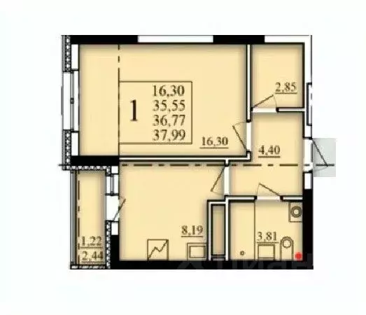 1-к кв. Башкортостан, Уфа Затон-Восточный жилрайон, Паруса жилой ... - Фото 1