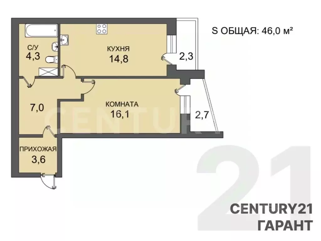 1-к кв. Санкт-Петербург Смоленская ул., 11к2 (45.8 м) - Фото 2