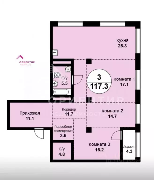 3-к кв. Свердловская область, Екатеринбург ул. Попова, 18 (117.0 м) - Фото 1
