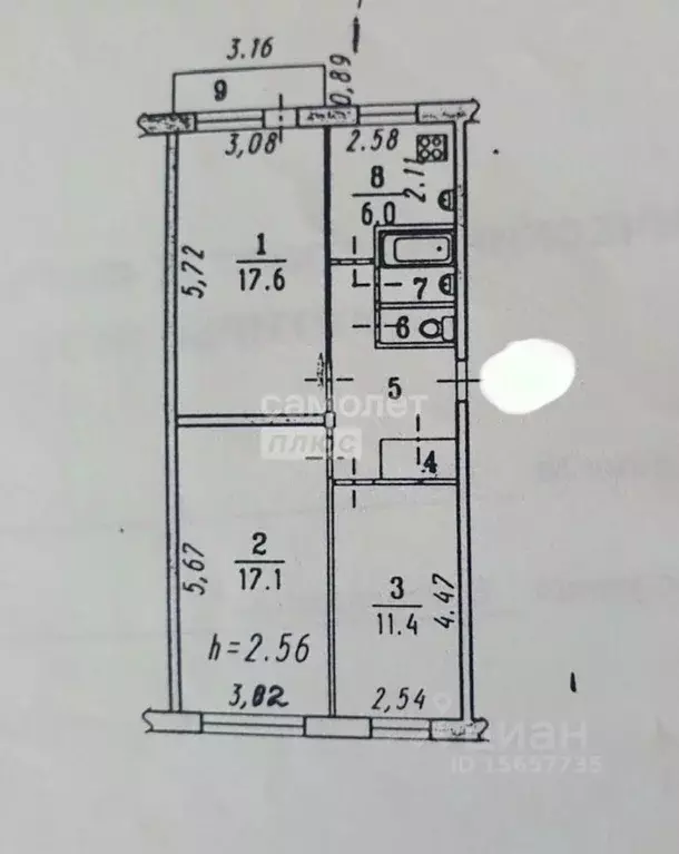 3-к кв. Омская область, Омск Волгоградская ул., 32Б (63.3 м) - Фото 2