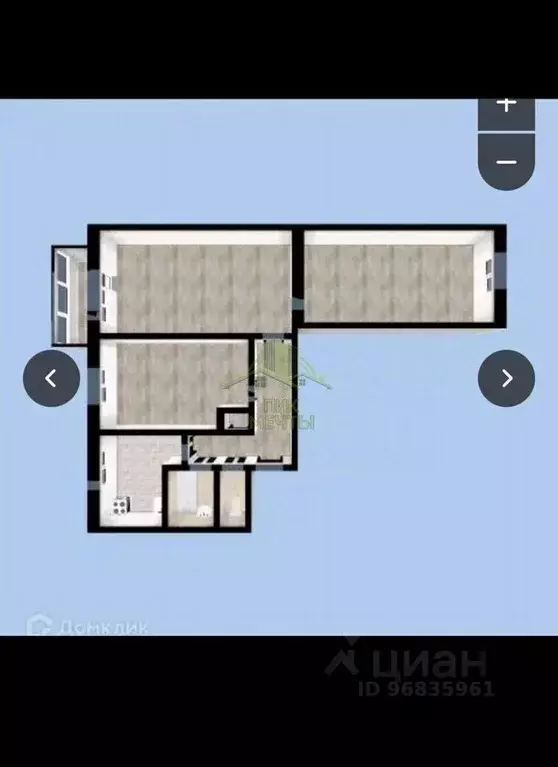 3-к кв. Бурятия, Улан-Удэ ул. Трубачеева, 144 (57.8 м) - Фото 2