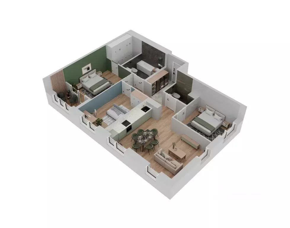 3-к кв. Башкортостан, Уфа Бионика Парк жилой комплекс, 4 (88.9 м) - Фото 1