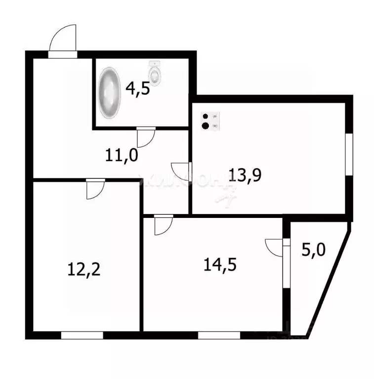 2-к кв. Новосибирская область, Новосибирск ул. Петухова, 168с2 (56.3 ... - Фото 0