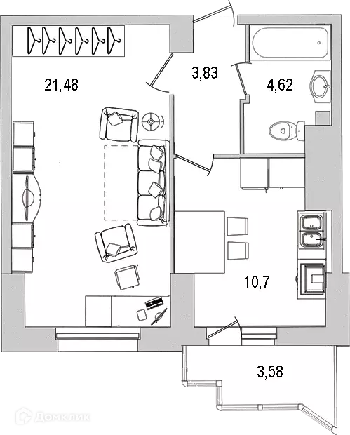 Продаётся 1-к квартира, 43.7 м - Фото 0