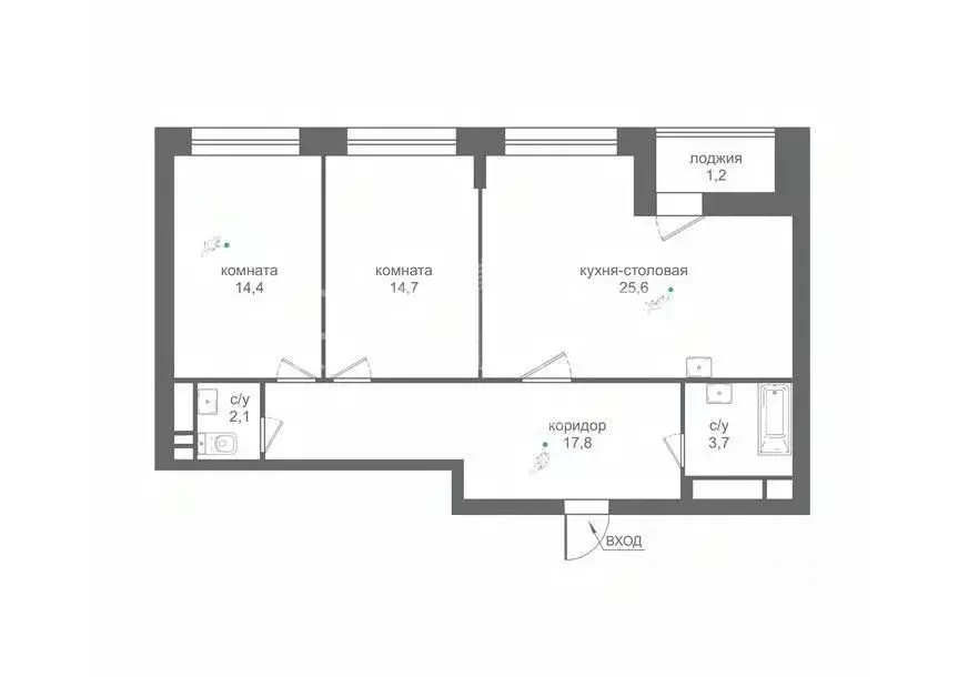 3-к кв. Москва Мантулинская ул., 9к4 (78.0 м) - Фото 2