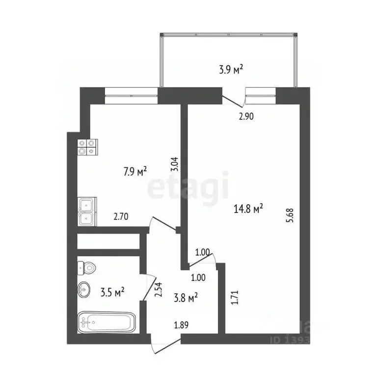 1-к кв. Тюменская область, Тюмень ул. Пермякова, 81 (30.0 м) - Фото 2