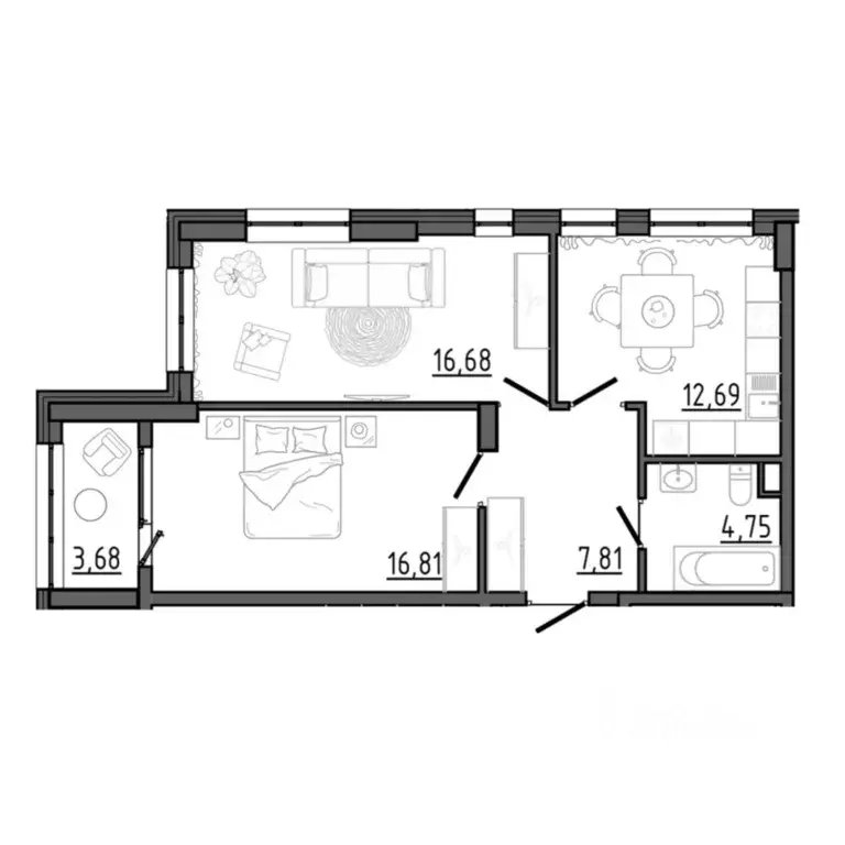 2-к кв. Крым, Белогорск  (60.58 м) - Фото 1