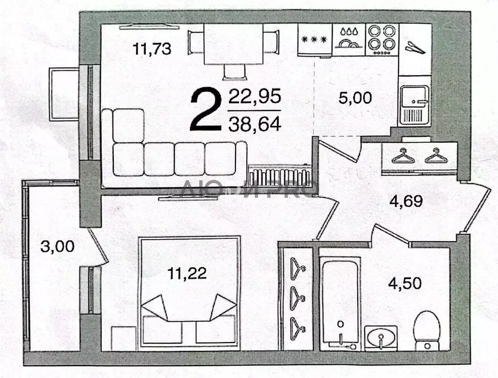 2-к кв. Башкортостан, Уфа бул. Яркий, 5 (36.4 м) - Фото 2
