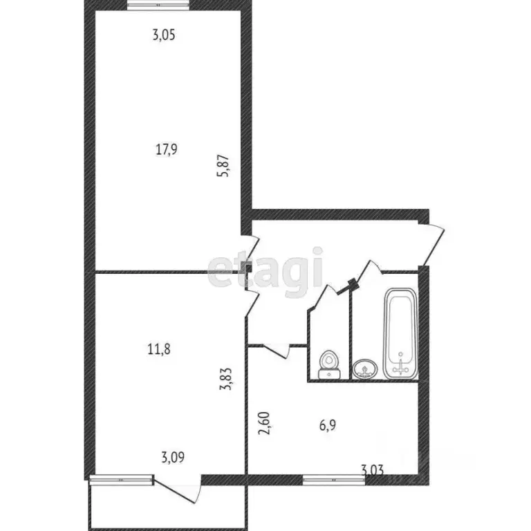 1-к кв. Белгородская область, Старый Оскол ул. Калинина, 1/4 (25.0 м) - Фото 2