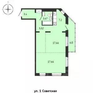 2-к кв. Иркутская область, Иркутск Советская ул., 115/1 (61.11 м) - Фото 0