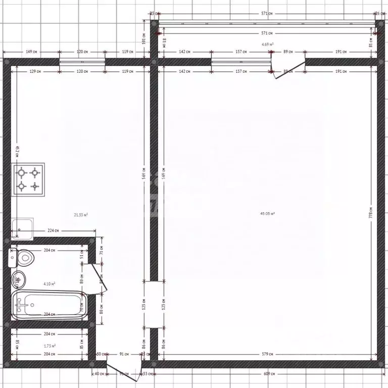 1-к кв. Липецкая область, Липецк ул. Космонавтов, 5/3 (36.0 м) - Фото 2