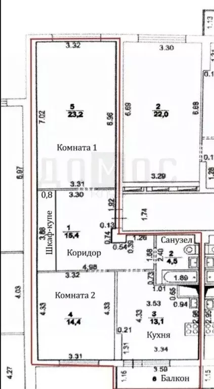 2-к кв. Свердловская область, Екатеринбург ул. Рощинская, 29 (70.6 м) - Фото 1