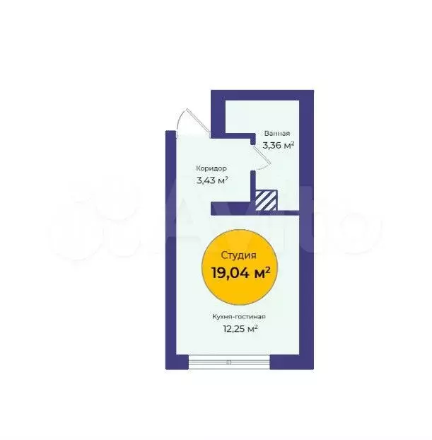 Квартира-студия, 21 м, 23/23 эт. - Фото 1