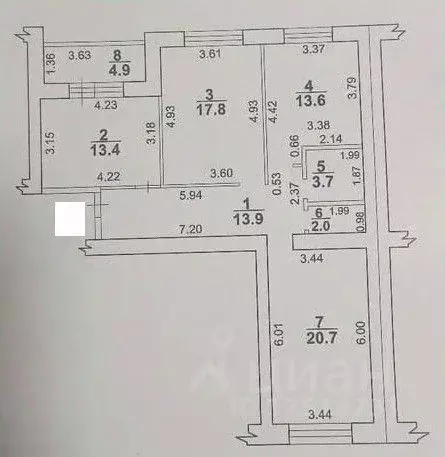 3-к кв. Башкортостан, Стерлитамак Советский мкр,  (85.1 м) - Фото 2