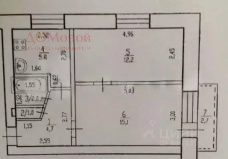 2-к кв. Смоленская область, Смоленск ул. 12 лет Октября, 7 (41.8 м) - Фото 2