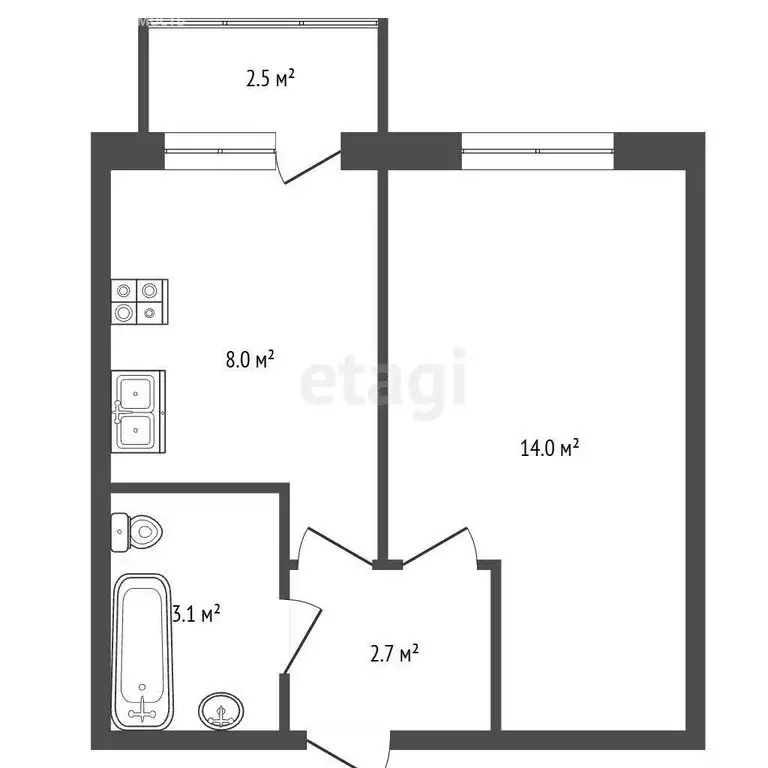 1-комнатная квартира: Вологодская область, рабочий посёлок Шексна, ... - Фото 1