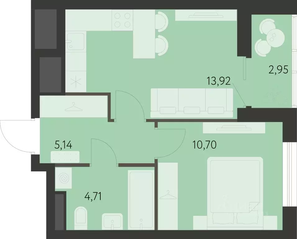1-к кв. Свердловская область, Екатеринбург Спутник-1 жилой комплекс ... - Фото 0