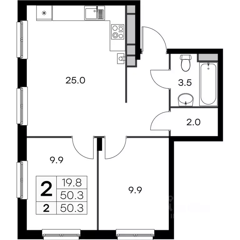 2-к кв. Нижегородская область, Нижний Новгород Культура с/пос, ул. ... - Фото 1