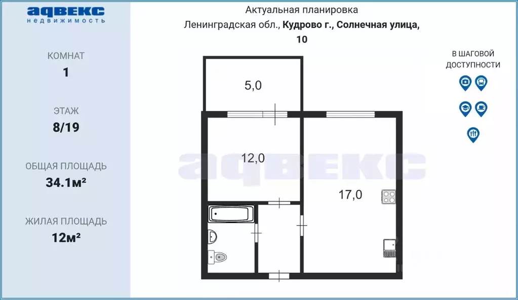 1-к кв. Ленинградская область, Кудрово г. Всеволожский район, ... - Фото 1