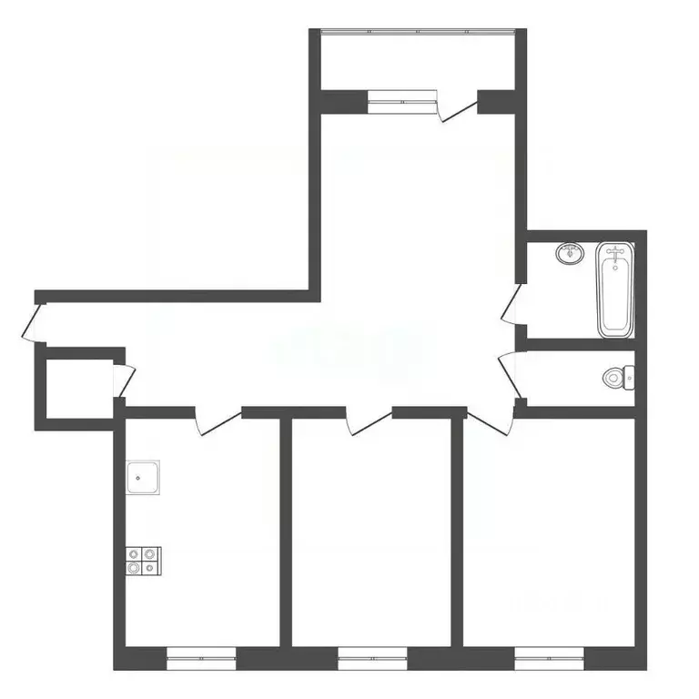3-к кв. Тульская область, Тула Ложевая ул., 130 (60.9 м) - Фото 2