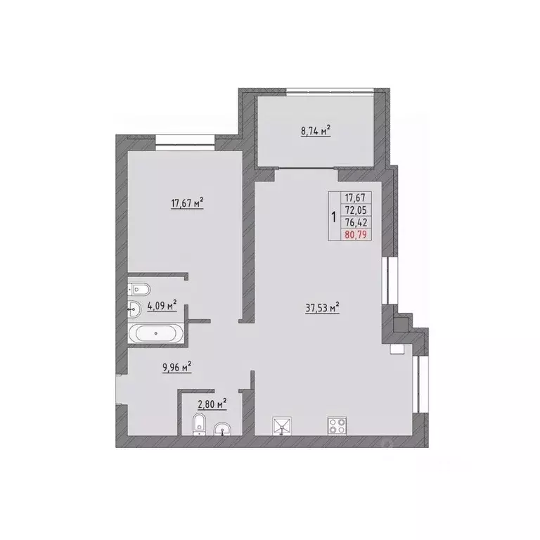 1-к кв. Ивановская область, Иваново Кооперативная ул., 3 (80.79 м) - Фото 0