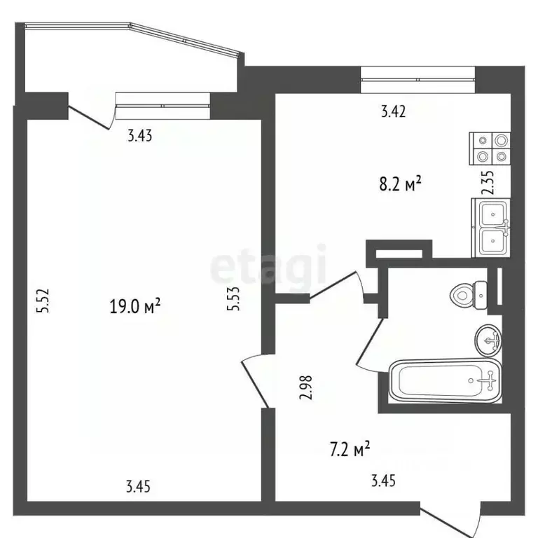 1-к кв. Москва Анадырский проезд, 77 (37.6 м) - Фото 2