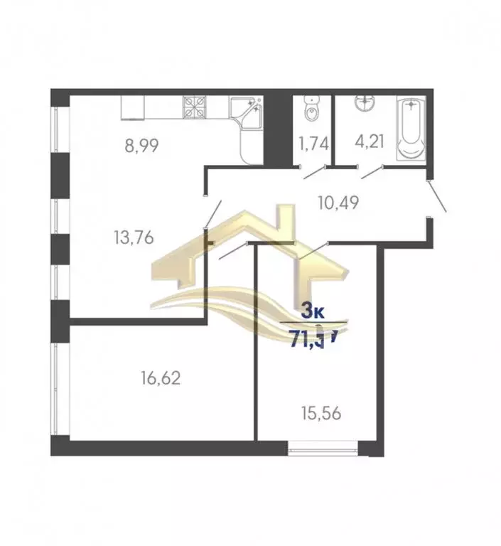 3-комнатная квартира: Туапсе, улица Портовиков, 39/1 (70 м) - Фото 0