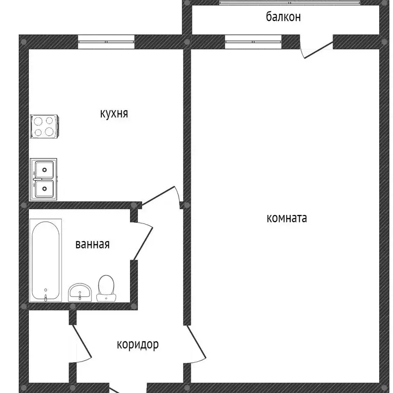 Квартира, 1 комната, 29 м - Фото 1