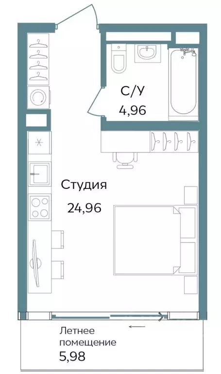 Студия Крым, Саки ул. Морская (45.9 м) - Фото 0