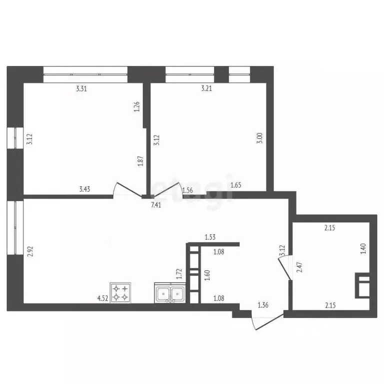 2-к кв. Тюменская область, Тюмень ул. Тимофея Чаркова, 87 (46.3 м) - Фото 1