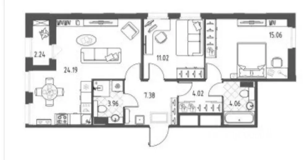 3-к кв. Санкт-Петербург Лесной просп., 23А (69.0 м) - Фото 1