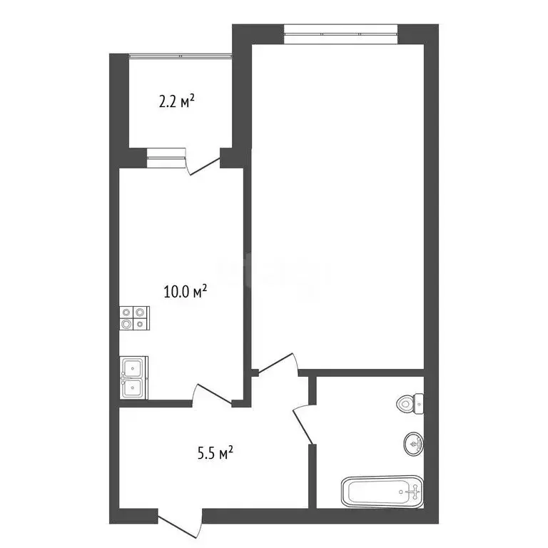1-комнатная квартира: Калининград, улица Маршала Новикова, 9 (33.4 м) - Фото 1