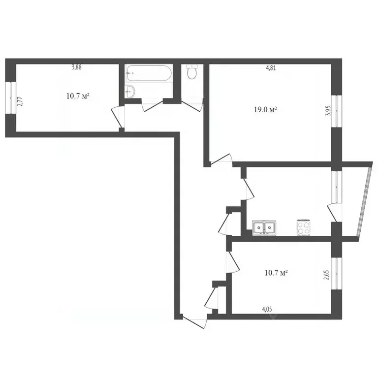 3-к кв. Ханты-Мансийский АО, Сургут ул. Федорова, 61 (72.8 м) - Фото 1