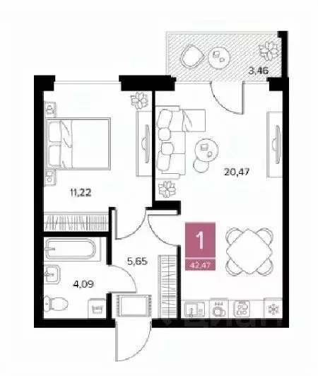 1-к кв. Рязанская область, Рязанский район, Тюшевское с/пос, д. Хирино ... - Фото 1