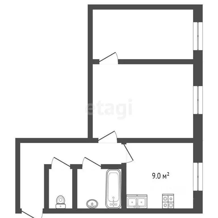 2-к кв. Ростовская область, Ростов-на-Дону ул. Еременко, 58/2 (55.0 м) - Фото 1