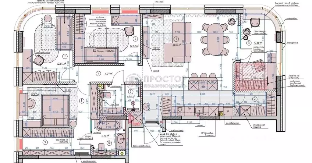 4-к кв. Москва наб. Марка Шагала, 15к1 (115.0 м) - Фото 2