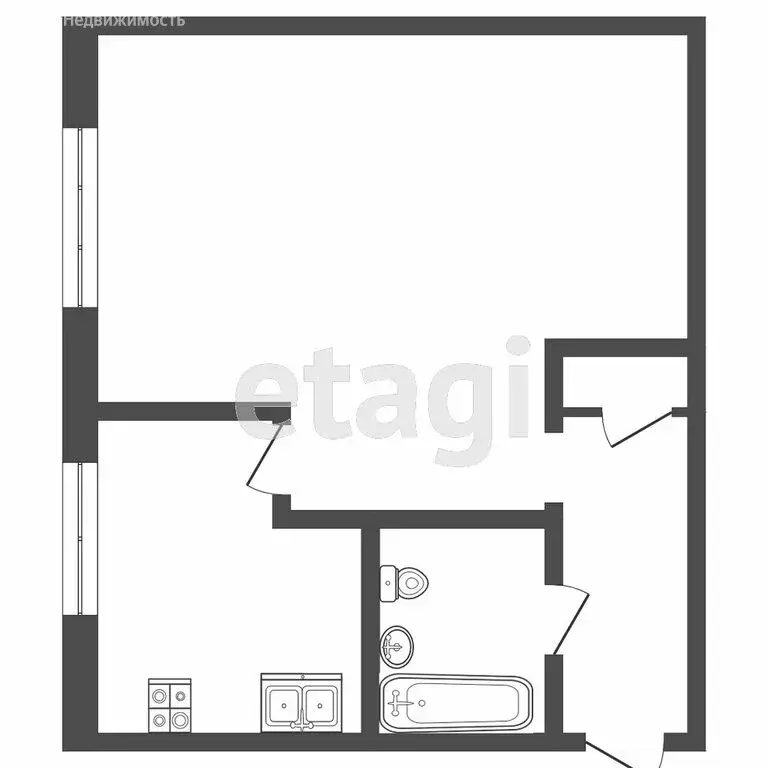 1-комнатная квартира: Гусь-Хрустальный, улица Микрорайон, 29 (31 м) - Фото 1