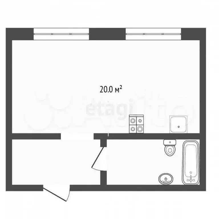 Квартира-студия, 26,9 м, 2/17 эт. - Фото 0