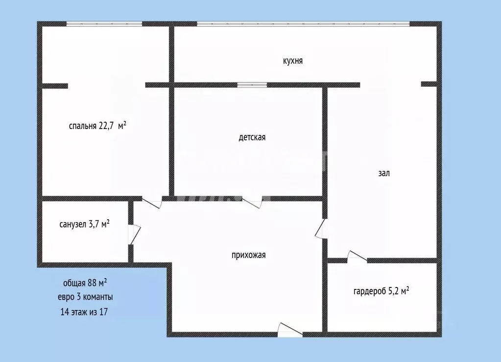3-к кв. Дагестан, Каспийск ул. Молодежная, 4А (88.0 м) - Фото 2