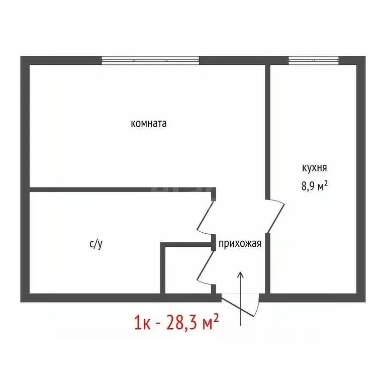 1-к кв. Свердловская область, Екатеринбург ул. 8 Марта, 80 (28.3 м) - Фото 2