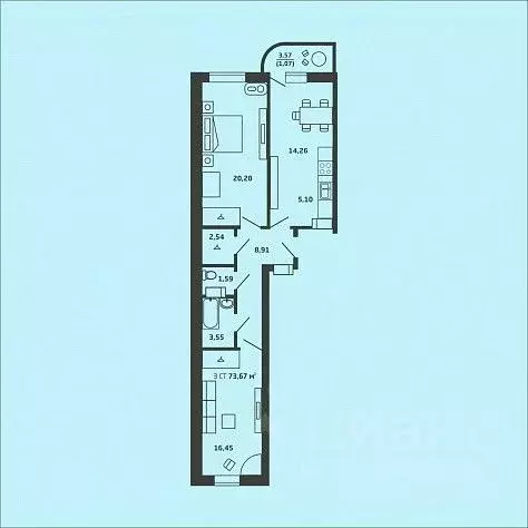 3-к кв. Новосибирская область, Новосибирск ул. Дуси Ковальчук, 238 ... - Фото 0