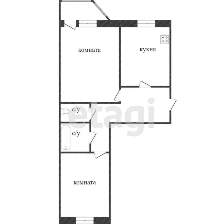 2-к кв. Ханты-Мансийский АО, Сургут ул. Крылова, 13 (53.1 м) - Фото 1