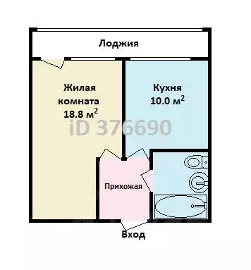 1-к кв. Москва Нарвская ул., 11к4 (34.1 м) - Фото 1