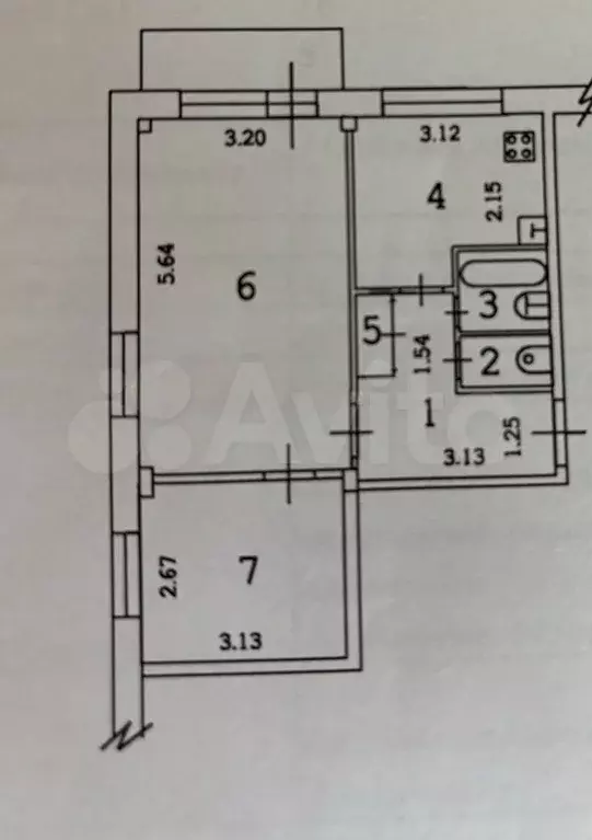 2-к. квартира, 43,4 м, 2/5 эт. - Фото 0
