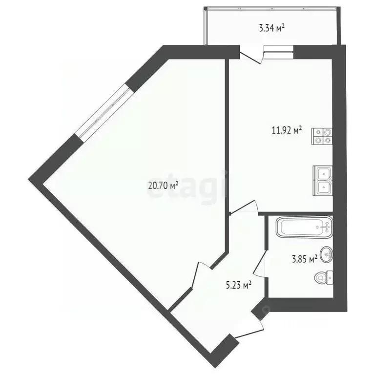 1-к кв. Ростовская область, Таганрог ул. 1-я Котельная, 67 (40.0 м) - Фото 2
