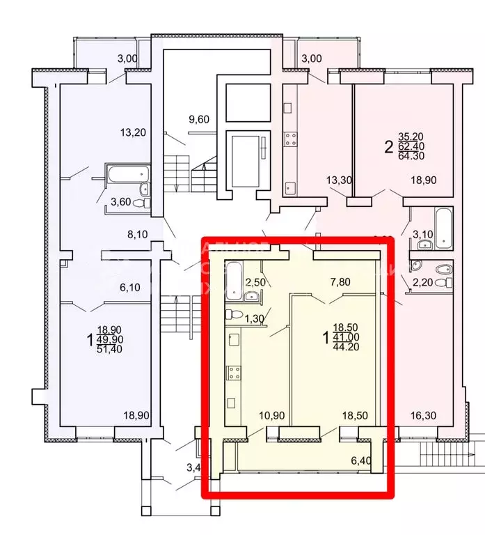 1-комнатная квартира: Рязань, Касимовское шоссе, 16 (44.2 м) - Фото 0