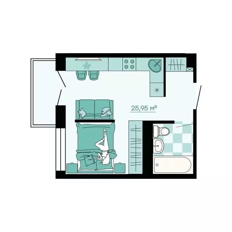 1-к кв. Приморский край, Владивосток ул. Грязелечебница (27.58 м) - Фото 1